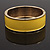 Bright Yellow Enamel Magnetic Bangle Bracelet In Gold Plated Metal - 18cm Length - view 11