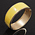 Bright Yellow Enamel Magnetic Bangle Bracelet In Gold Plated Metal - 18cm Length - view 4