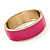 Fuchsia Enamel Magnetic Bangle Bracelet In Gold Plated Metal - 18cm Length - view 3