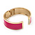 Fuchsia Enamel Magnetic Bangle Bracelet In Gold Plated Metal - 18cm Length - view 2