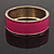 Fuchsia Enamel Magnetic Bangle Bracelet In Gold Plated Metal - 18cm Length - view 4