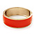 Orange Enamel Magnetic Bangle Bracelet In Gold Plated Metal - 18cm Length
