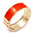 Orange Enamel Magnetic Bangle Bracelet In Gold Plated Metal - 18cm Length - view 5