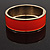Orange Enamel Magnetic Bangle Bracelet In Gold Plated Metal - 18cm Length - view 2