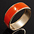 Orange Enamel Magnetic Bangle Bracelet In Gold Plated Metal - 18cm Length - view 3