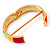 Multicoloured Enamel Hinged Bangle Bracelet In Gold Plated Metal - 18cm Length - view 6