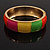 Multicoloured Enamel Hinged Bangle Bracelet In Gold Plated Metal - 18cm Length - view 4