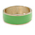 Neon Green Enamel Magnetic Bangle Bracelet In Gold Plated Metal - 18cm Length - view 2