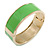 Neon Green Enamel Magnetic Bangle Bracelet In Gold Plated Metal - 18cm Length