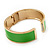 Neon Green Enamel Magnetic Bangle Bracelet In Gold Plated Metal - 18cm Length - view 4