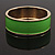 Neon Green Enamel Magnetic Bangle Bracelet In Gold Plated Metal - 18cm Length - view 3