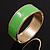 Neon Green Enamel Magnetic Bangle Bracelet In Gold Plated Metal - 18cm Length - view 7