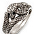 Antique Silver Snake Hinged Bangle Bracelet - 18cm Length - view 3