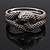 Antique Silver Snake Hinged Bangle Bracelet - 18cm Length - view 11