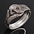 Antique Silver Snake Hinged Bangle Bracelet - 18cm Length - view 8