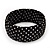 Black Polka Dot Silk Bangle Bracelet - Up to 17cm Length
