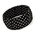 Black Polka Dot Silk Bangle Bracelet - Up to 17cm Length - view 4