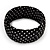 Black Polka Dot Silk Bangle Bracelet - Up to 17cm Length - view 5
