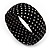 Black Polka Dot Silk Bangle Bracelet - Up to 17cm Length - view 2