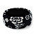 Dark Blue Fabric 'Rose' Bangle Bracelet - Up to 19cm Length - view 5