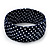 Dark Blue Polka Dot Silk Bangle Bracelet - Up to 17cm Length