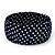 Dark Blue Polka Dot Silk Bangle Bracelet - Up to 17cm Length - view 2