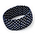 Dark Blue Polka Dot Silk Bangle Bracelet - Up to 17cm Length - view 4