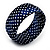 Dark Blue Polka Dot Silk Bangle Bracelet - Up to 17cm Length - view 5