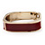 Dark Red Enamel Square Hinged Bangle Bracelet In Gold Plated Metal - 18cm Length - view 7