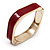 Dark Red Enamel Square Hinged Bangle Bracelet In Gold Plated Metal - 18cm Length - view 1