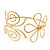 Gold Plated 'Butterfly & Flower' Upper Arm Bracelet Armlet - Adjustable - view 8