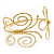 Gold Plated 'Butterfly & Flower' Upper Arm Bracelet Armlet - Adjustable - view 4