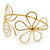Gold Plated 'Butterfly & Flower' Upper Arm Bracelet Armlet - Adjustable - view 5