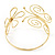 Gold Plated 'Butterfly & Flower' Upper Arm Bracelet Armlet - Adjustable - view 9