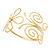 Gold Plated 'Butterfly & Flower' Upper Arm Bracelet Armlet - Adjustable - view 11