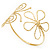 Gold Plated 'Butterfly & Flower' Upper Arm Bracelet Armlet - Adjustable - view 13