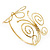 Gold Plated 'Butterfly & Flower' Upper Arm Bracelet Armlet - Adjustable - view 3
