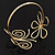 Gold Plated 'Butterfly & Flower' Upper Arm Bracelet Armlet - Adjustable - view 6