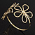 Gold Plated 'Butterfly & Flower' Upper Arm Bracelet Armlet - Adjustable - view 16