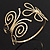 Gold Plated 'Butterfly & Flower' Upper Arm Bracelet Armlet - Adjustable - view 2