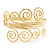 Gold Plated Textured 'Spiral' Upper Arm Bracelet Armlet - 28cm Long - Adjustable - view 9