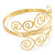 Gold Plated Textured 'Spiral' Upper Arm Bracelet Armlet - 28cm Long - Adjustable - view 11