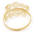 Gold Plated Textured 'Spiral' Upper Arm Bracelet Armlet - 28cm Long - Adjustable - view 4