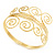 Gold Plated Textured 'Spiral' Upper Arm Bracelet Armlet - 28cm Long - Adjustable - view 8