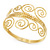 Gold Plated Textured 'Spiral' Upper Arm Bracelet Armlet - 28cm Long - Adjustable - view 6