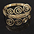 Gold Plated Textured 'Spiral' Upper Arm Bracelet Armlet - 28cm Long - Adjustable - view 3