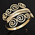 Gold Plated Textured 'Spiral' Upper Arm Bracelet Armlet - 28cm Long - Adjustable - view 2