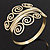 Gold Plated Textured 'Spiral' Upper Arm Bracelet Armlet - 28cm Long - Adjustable - view 15
