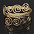 Gold Plated Textured 'Spiral' Upper Arm Bracelet Armlet - 28cm Long - Adjustable - view 10