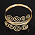 Gold Plated Textured 'Spiral' Upper Arm Bracelet Armlet - 28cm Long - Adjustable - view 7
